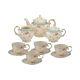 English Style Tea Set 11pc Vintage Porcelain Gracie China Rose Teapot Coffee Cup