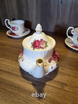 English tea store Floral Gala Porcelain Tea Set Tea Pot 5 Cups & Plates Garden