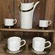 Ernest Sohn Coffee/tea Pot With 4 Cups And 4 Brass Saucers Rare Find Mid-century