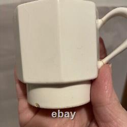 Ernest Sohn Coffee/Tea Pot With 4 Cups And 4 Brass Saucers Rare Find Mid-century