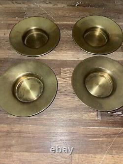 Ernest Sohn Coffee/Tea Pot With 4 Cups And 4 Brass Saucers Rare Find Mid-century