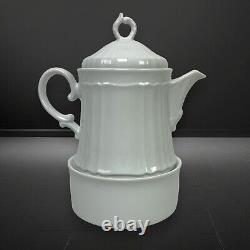 Eschenbach White Tea Pot with Warmer, Creamer, & Sugar Set from Bavaria Germany