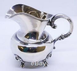 Eugen Ferner 1960 4 Piece Sterling Silver Rose Tea Pot Set with EPNS Serving Tray