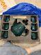 Europe Style Coffee Cup Set/teapot Set/tea Cup Dark Green 6cups-6 Spoons-1 Pot
