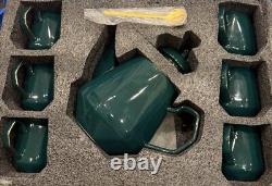 Europe Style Coffee Cup Set/Teapot Set/Tea Cup DARK GREEN 6cups-6 spoons-1 pot