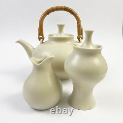 Eva Zeisel Klein Reid Tea Set Teapot Cream Sugar 1999 Satin Ivory