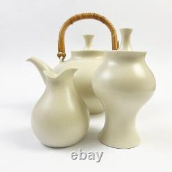 Eva Zeisel Klein Reid Tea Set Teapot Cream Sugar 1999 Satin Ivory