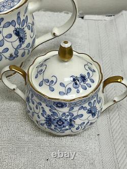 Excellent Narumi milan blue teapot sugar bow with lid creamer pitcher