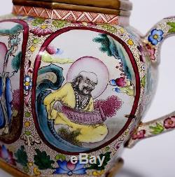Exquisite Antique Handwork China Yixing Buddha Zisha teapot Mark QianLong PT175