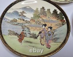 Exquisite Antique Japanese Satsuma Porcelain Geisha Tea Set Pot