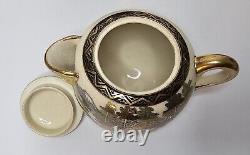 Exquisite Antique Japanese Satsuma Porcelain Geisha Tea Set Pot