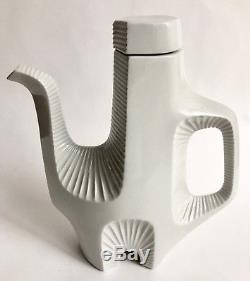Extrem. RARE JONATHAN ADLER ReForm Temple Brutalist Teapot/Coffepot Mugs Set