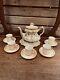 Extremely Rare Antique Decorative Teapot Set With Lid Base Teacups & Saucers