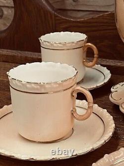 Extremely Rare Antique Decorative Teapot Set with Lid Base Teacups & Saucers