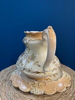 Extremely Rare Antique Decorative Teapot Set with Lid Base Teacups & Saucers