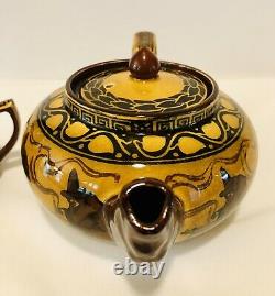 Extremely Rare Antique Royal Doulton Witches Cauldron Tea Pot and Creamer Set