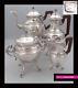 Fine Antique 1880s French Sterling Silver Tea & Coffee Pot Set 4 Pc Empire Style