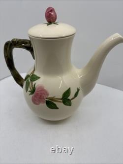FRANCISCAN Desert Rose Tea Coffee Pot Set with Creamer Sugar Lidded Bowl Ca USA