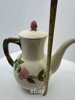 FRANCISCAN Desert Rose Tea Coffee Pot Set with Creamer Sugar Lidded Bowl Ca USA