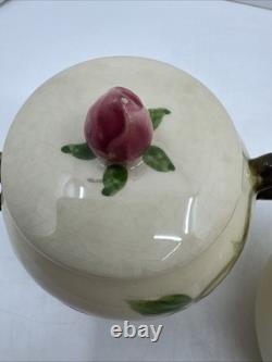 FRANCISCAN Desert Rose Tea Coffee Pot Set with Creamer Sugar Lidded Bowl Ca USA