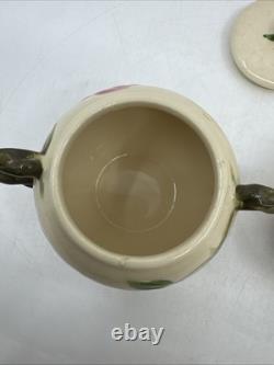 FRANCISCAN Desert Rose Tea Coffee Pot Set with Creamer Sugar Lidded Bowl Ca USA