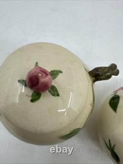 FRANCISCAN Desert Rose Tea Coffee Pot Set with Creamer Sugar Lidded Bowl Ca USA