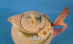 FRANZ Fine Porcelain Papillon Butterfly Teapot #XP1878 Stunning & Collectible