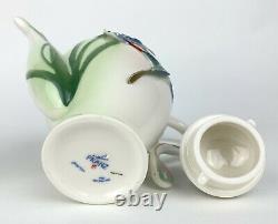 FRANZ LONG TAIL HUMMINGBIRD Porcelain Tea Set Teapot, Sugar withLid & Creamer EUC