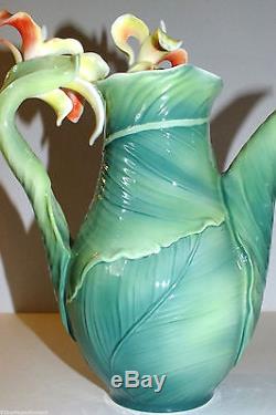 FRANZ PORCELAIN BRILLIANT BLOOMS TEAPOT CALLA LILY new condition with box