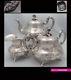 Fray Antique 1850s French All Sterling Silver Teapot Sugar Bowl Creamer Set 3pc