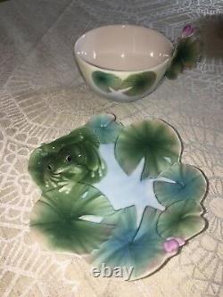 FZ00015 Franz Porcelain Amphibia frog design cup set saucer set