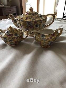 Fabulous Vintage Sadler Chintz Tea Set Sophie Teapot