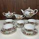 Fajita Kutani Porcelain Tea Set Japan Service For 5 Pot Sugar Cream Cups Saucers