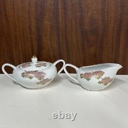 Fajita Kutani Porcelain Tea Set Japan SERVICE FOR 5 Pot Sugar Cream Cups Saucers