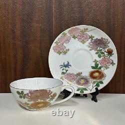 Fajita Kutani Porcelain Tea Set Japan SERVICE FOR 5 Pot Sugar Cream Cups Saucers