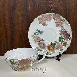 Fajita Kutani Porcelain Tea Set Japan SERVICE FOR 5 Pot Sugar Cream Cups Saucers