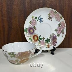 Fajita Kutani Porcelain Tea Set Japan SERVICE FOR 5 Pot Sugar Cream Cups Saucers