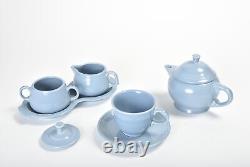 Fiestaware Periwinkle 2-cup Tea Pot Tea Service 8 Piece Set