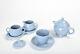 Fiestaware Periwinkle 2-cup Tea Pot Tea Service 8 Piece Set