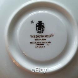 Fine China Wedgewood white floral Angela tea set 17 pc Vintage New