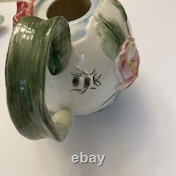 Fitz and Floyd Flourish of Flowers Bird & Butterfly Tea Pot Creamer & Sugar Set