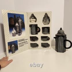 Five & Dime Sarsaparilla Vintage 1988 Teapot, Creamer Sugar Bowl And 4 Cups