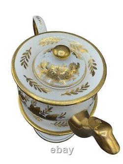 Floral Ceramic Teapot Warmer Stand Vintage Tisaniere 10 Gold White Porcelain