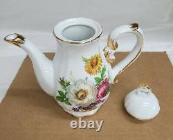 Floral teapot Serving Tray Sugar Creamer 2 miniture Mugs With Saucers Tea Party