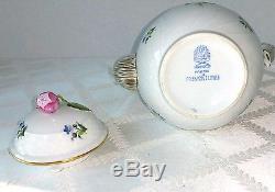 Flowers of Bermuda Herend 19 Piece Set 6 Coffee Pot Luncheon Plates Cups Saucer