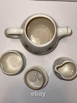Franciscan Earthenware Starburst Atomic Teapot withlid, Creamer, And Sugar Set VTG