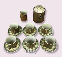 Franciscan Pottery Coffee Mugs Teapot Carafe Saucers Set Reflections