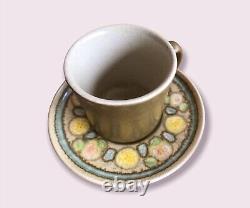 Franciscan Pottery Coffee Mugs Teapot Carafe Saucers Set Reflections