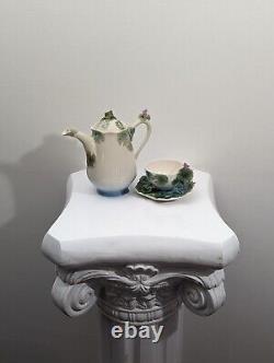 Franz Amphibia Fine Porcelain Lily Pad Frog Teapot Cup & Saucer Set Vintage Mint