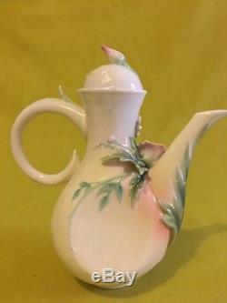 Franz Butterfly & Flower Teapot, creamer & sugar set